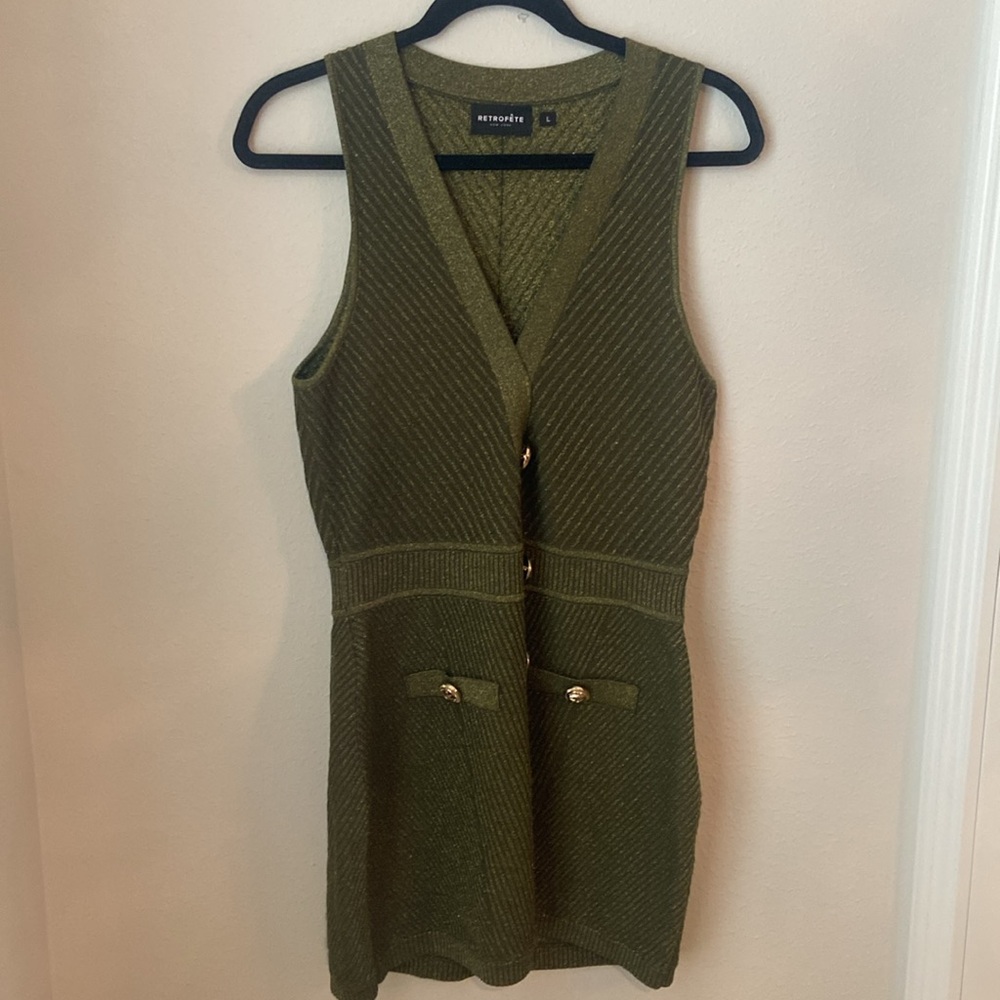 Retrofête Green Ellison Rob Knit Mini Dress - Picture 4 of 9